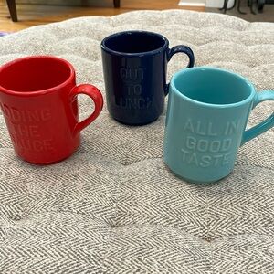 Lenox Kate Spade set of 3 mugs